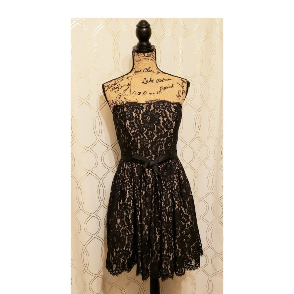 Liberated and Free Genuine Denim Co Black Nude Lace Dress 6